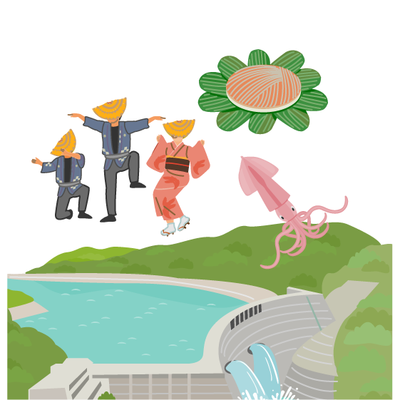 富山の名物のイラスト